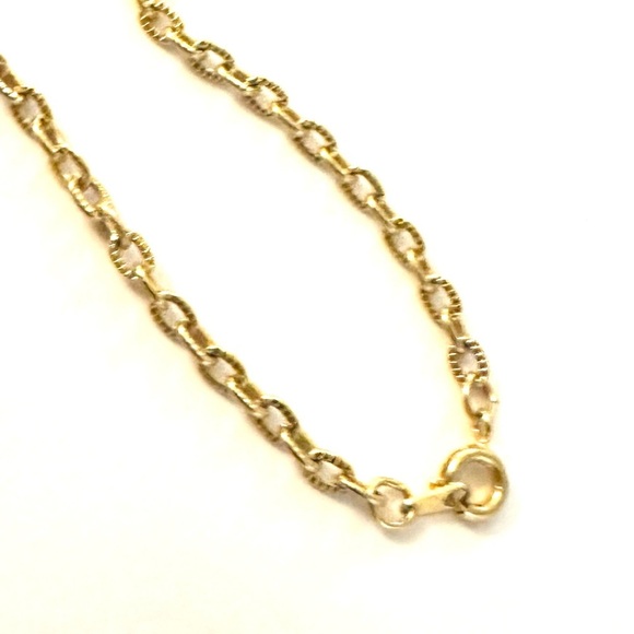 Yellow Orange Polished Glass Oval Necklace with Gold-Toned Chain - Picture 7 of 9